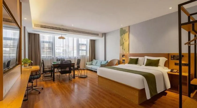 Bed in GreenTree Inn Express Fuzhou Le'an County Government Sijiu Square