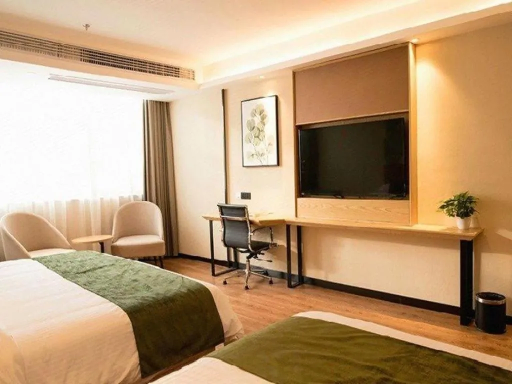 Bed in GreenTree Inn Express Fuzhou Le'an County Government Sijiu Square