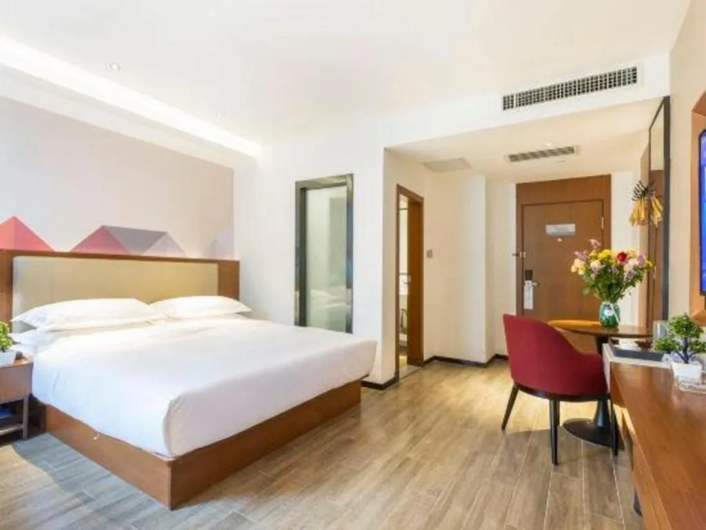 Bed in Borrman Hotel Guangzhou Southern Hospital Meihuayuan Metro Station