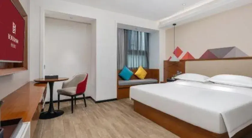 Bed in Borrman Hotel Guangzhou Southern Hospital Meihuayuan Metro Station Bed in Borrman Hotel Guangzhou Southern Hospital Meihuayuan Metro Station