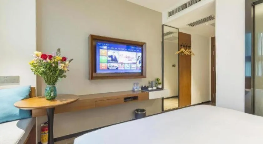 Bed in Borrman Hotel Guangzhou Southern Hospital Meihuayuan Metro Station