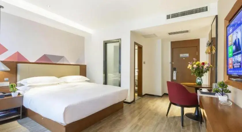 Bed in Borrman Hotel Guangzhou Southern Hospital Meihuayuan Metro Station Bed in Borrman Hotel Guangzhou Southern Hospital Meihuayuan Metro Station