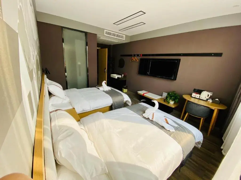 Bed in Thank Inn Hotel Zhejiang Ningbo Haishu Yinzhou Avenue Metro Station Bed in Thank Inn Hotel Zhejiang Ningbo Haishu Yinzhou Avenue Metro Station