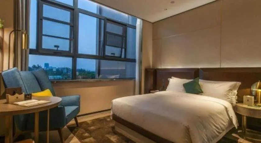 Bed in Echarm Plus Hotel Wuhan Wenhua Boulevard Dahualing Subway Statiom