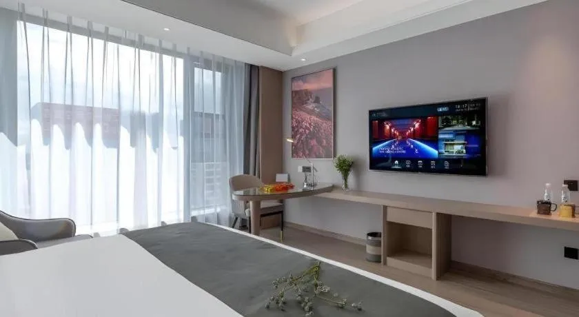 Bed in Gya Hotel Kunming Zijin Center Xiaodongcun Metro Station