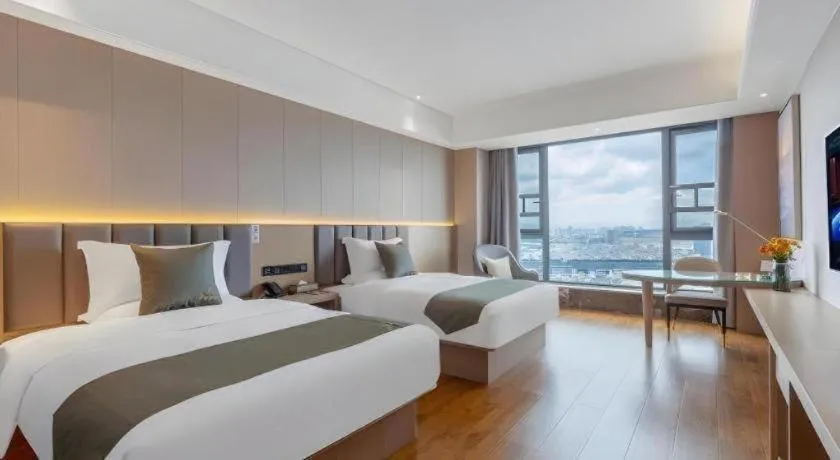 Bed in Gya Hotel Kunming Zijin Center Xiaodongcun Metro Station