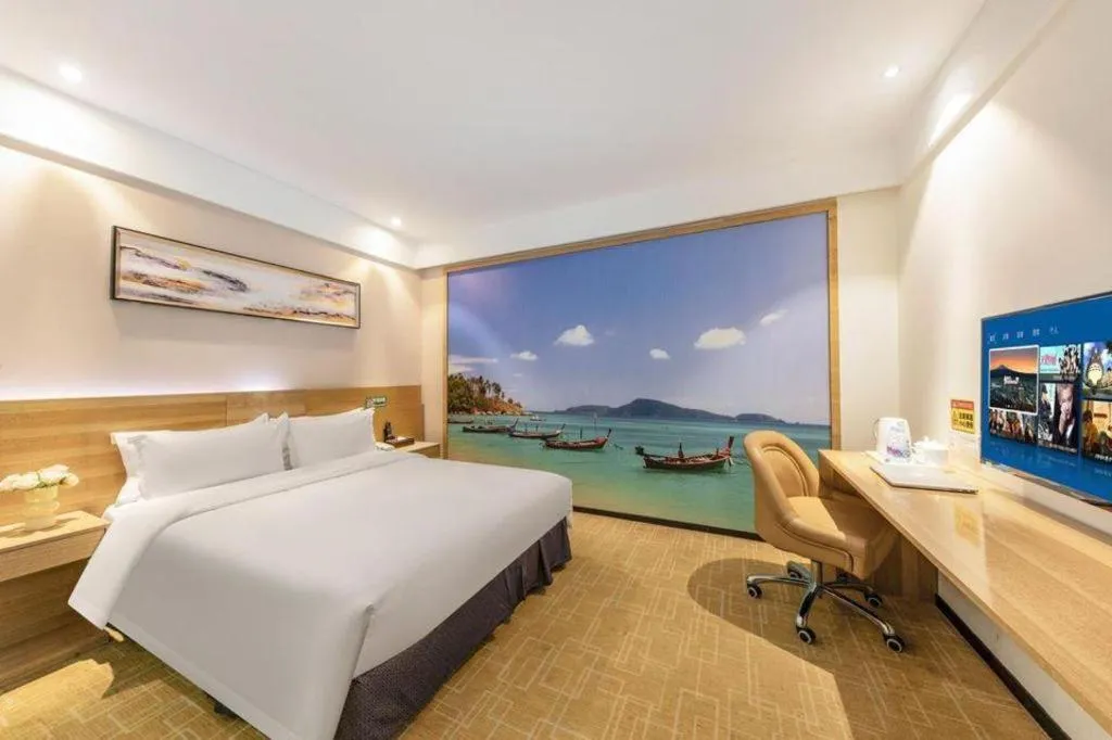 Bed in GreenTree Alliance Hotel Shenzhen Yantian District Dameisha