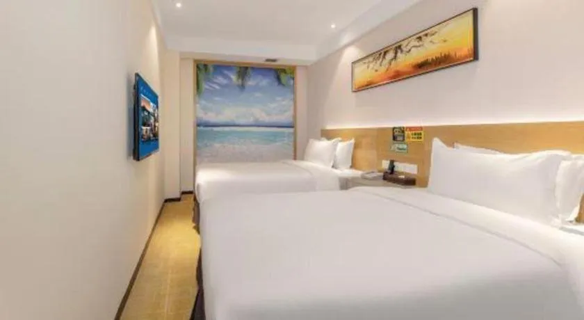Bed in GreenTree Alliance Hotel Shenzhen Yantian District Dameisha