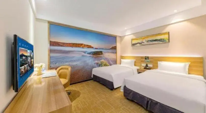 Bed in GreenTree Alliance Hotel Shenzhen Yantian District Dameisha Bed in GreenTree Alliance Hotel Shenzhen Yantian District Dameisha