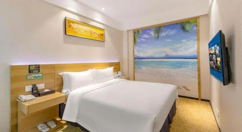 Bed in GreenTree Alliance Hotel Shenzhen Yantian District Dameisha Bed in GreenTree Alliance Hotel Shenzhen Yantian District Dameisha