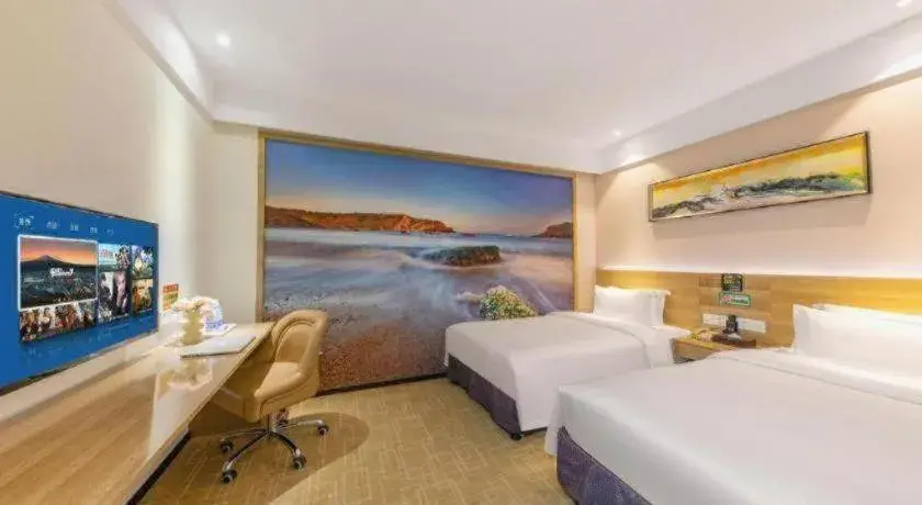 Bed in GreenTree Alliance Hotel Shenzhen Yantian District Dameisha Bed in GreenTree Alliance Hotel Shenzhen Yantian District Dameisha