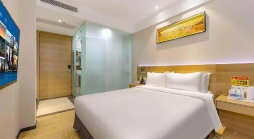 Bed in GreenTree Alliance Hotel Shenzhen Yantian District Dameisha Bed in GreenTree Alliance Hotel Shenzhen Yantian District Dameisha