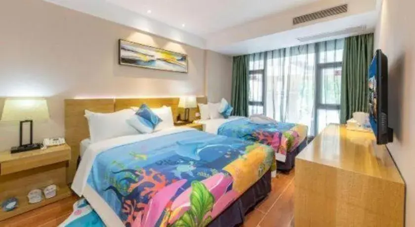 Bed in GreenTree Alliance Hotel Shenzhen Yantian District Dameisha Bed in GreenTree Alliance Hotel Shenzhen Yantian District Dameisha