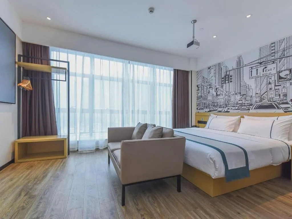 Bed in City Comfort Inn Chongqing Pengshui Yujing Jiangshan