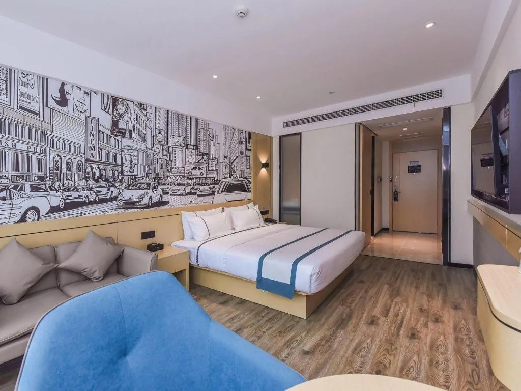 Bed in City Comfort Inn Chongqing Pengshui Yujing Jiangshan