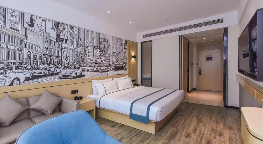 Bed in City Comfort Inn Chongqing Pengshui Yujing Jiangshan