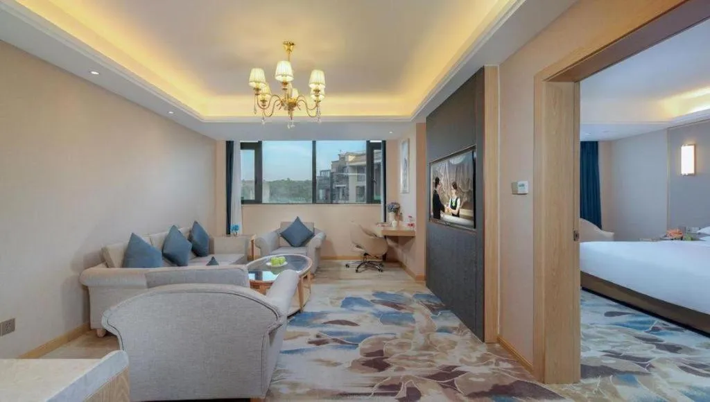 Bed in Vienna Hotel Chengdu Xinjin Old Pier Liujianian Metro Station