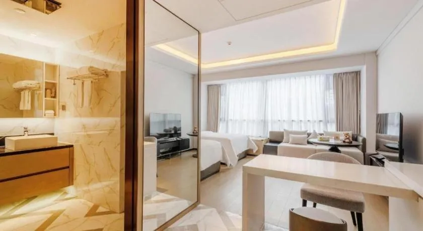 Bed in Shenzhen Cloud Park Manhattan Hotel