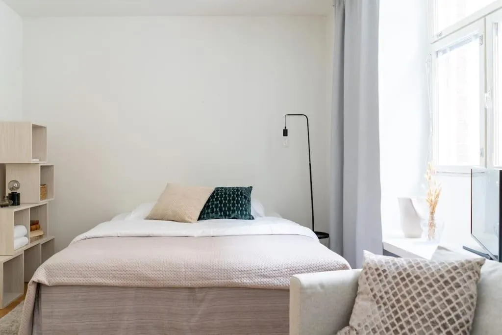 Bed in Cozy Studio with private Sauna