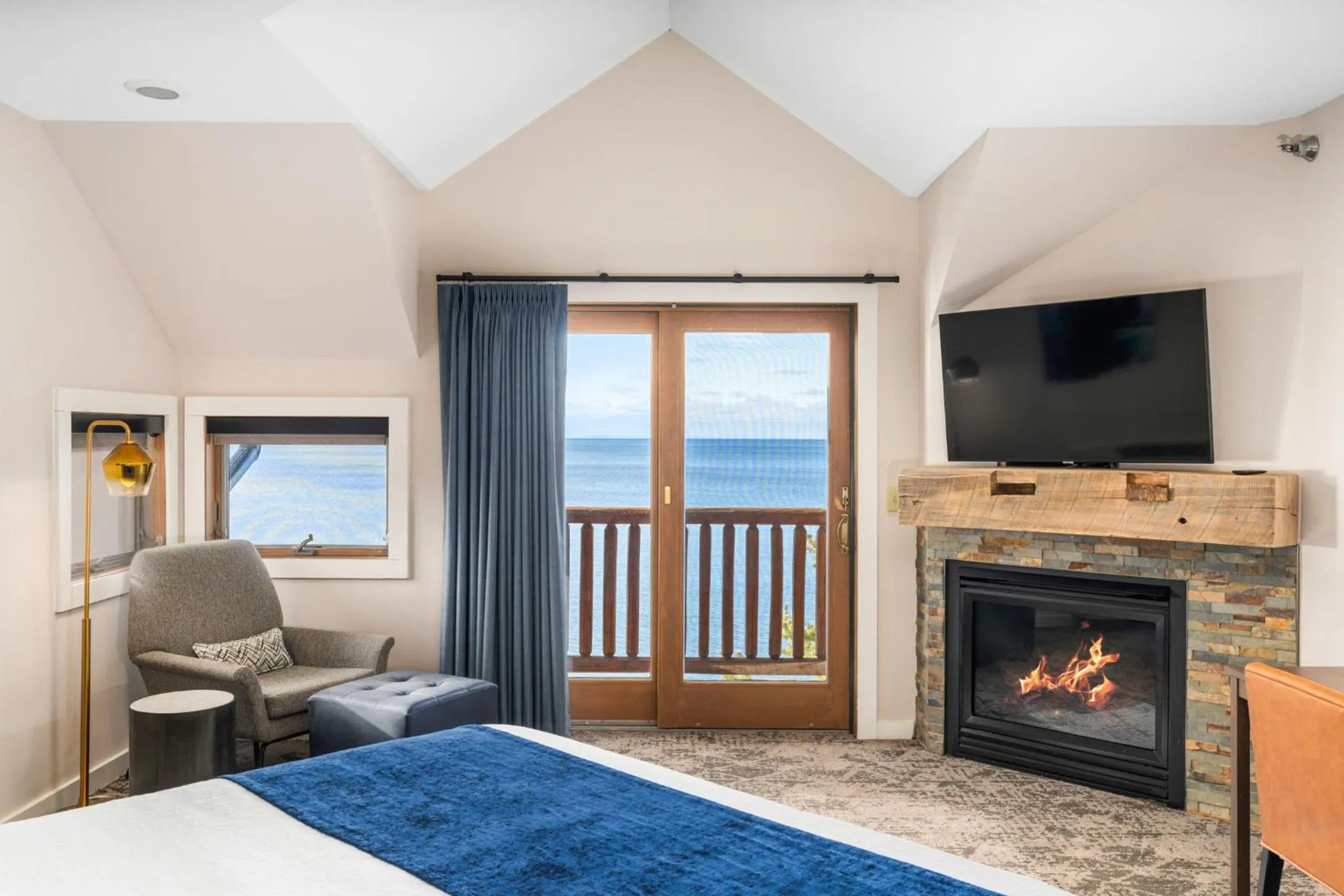 fireplace in Grand Superior Lodge