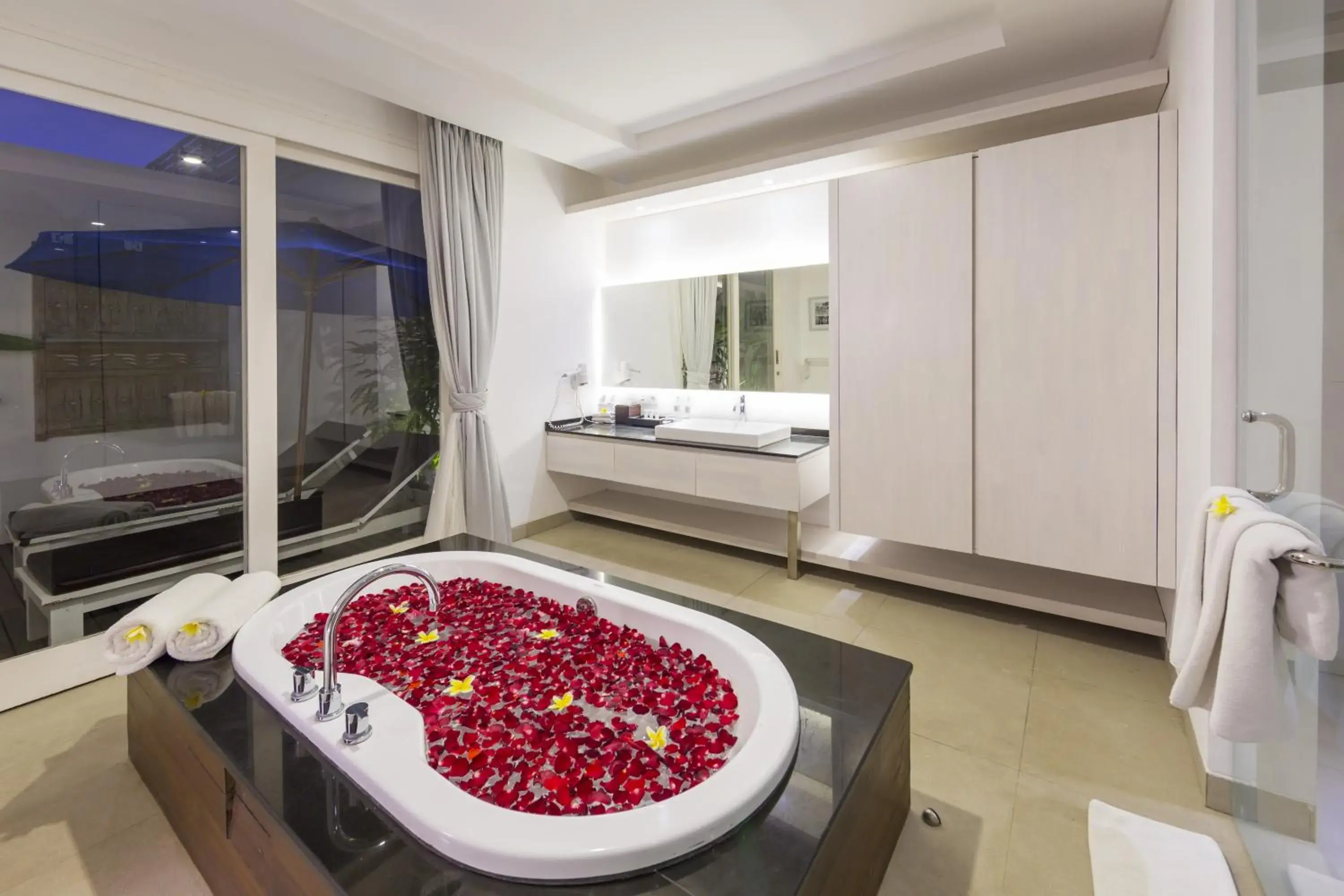 Shower, Bed in Bajra Bali Villa Seminyak Shower, Bed in Bajra Bali Villa Seminyak