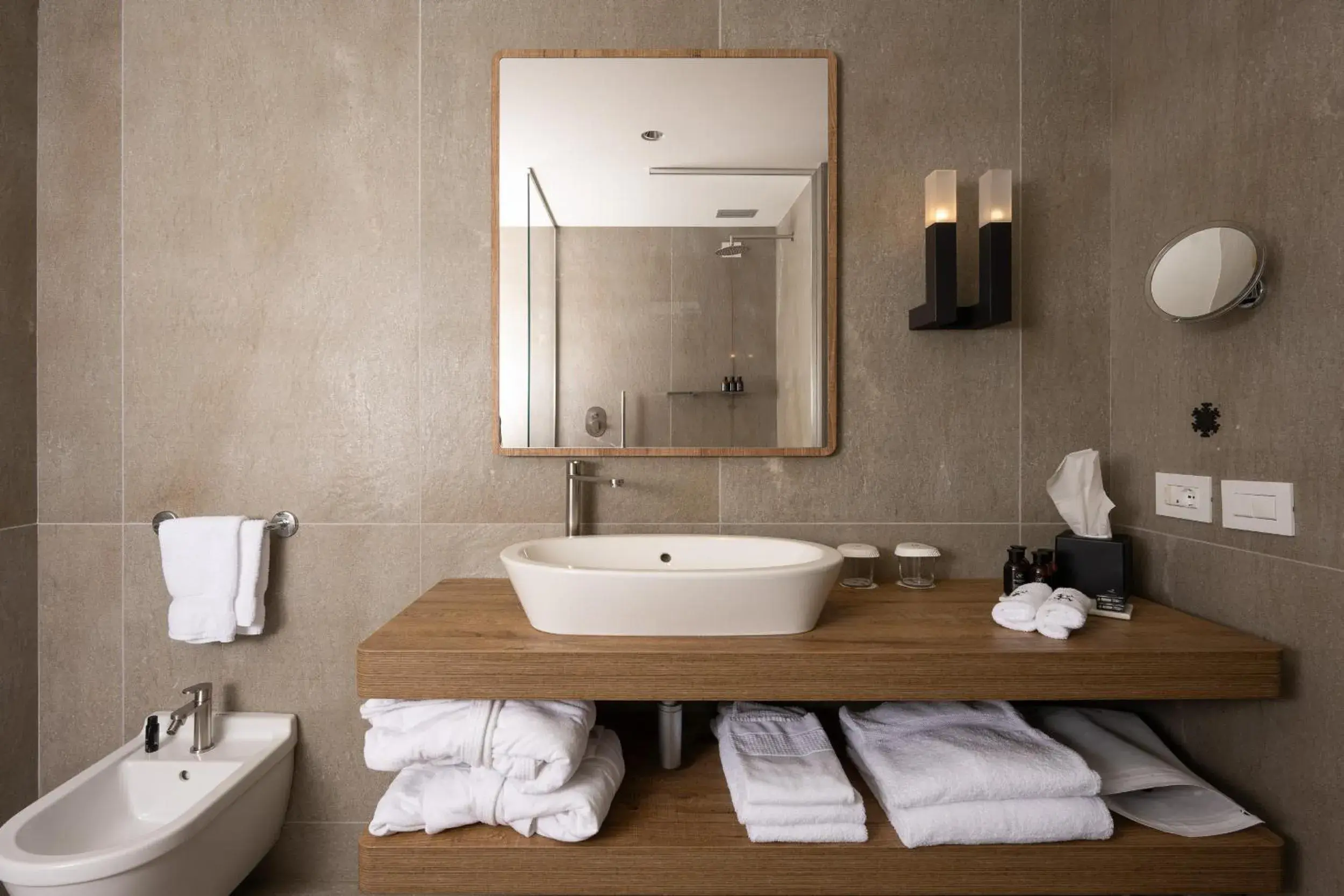 Bathroom in Grand Hotel Courmayeur Mont Blanc, by R Collection Hotels Bathroom in Grand Hotel Courmayeur Mont Blanc, by R Collection Hotels