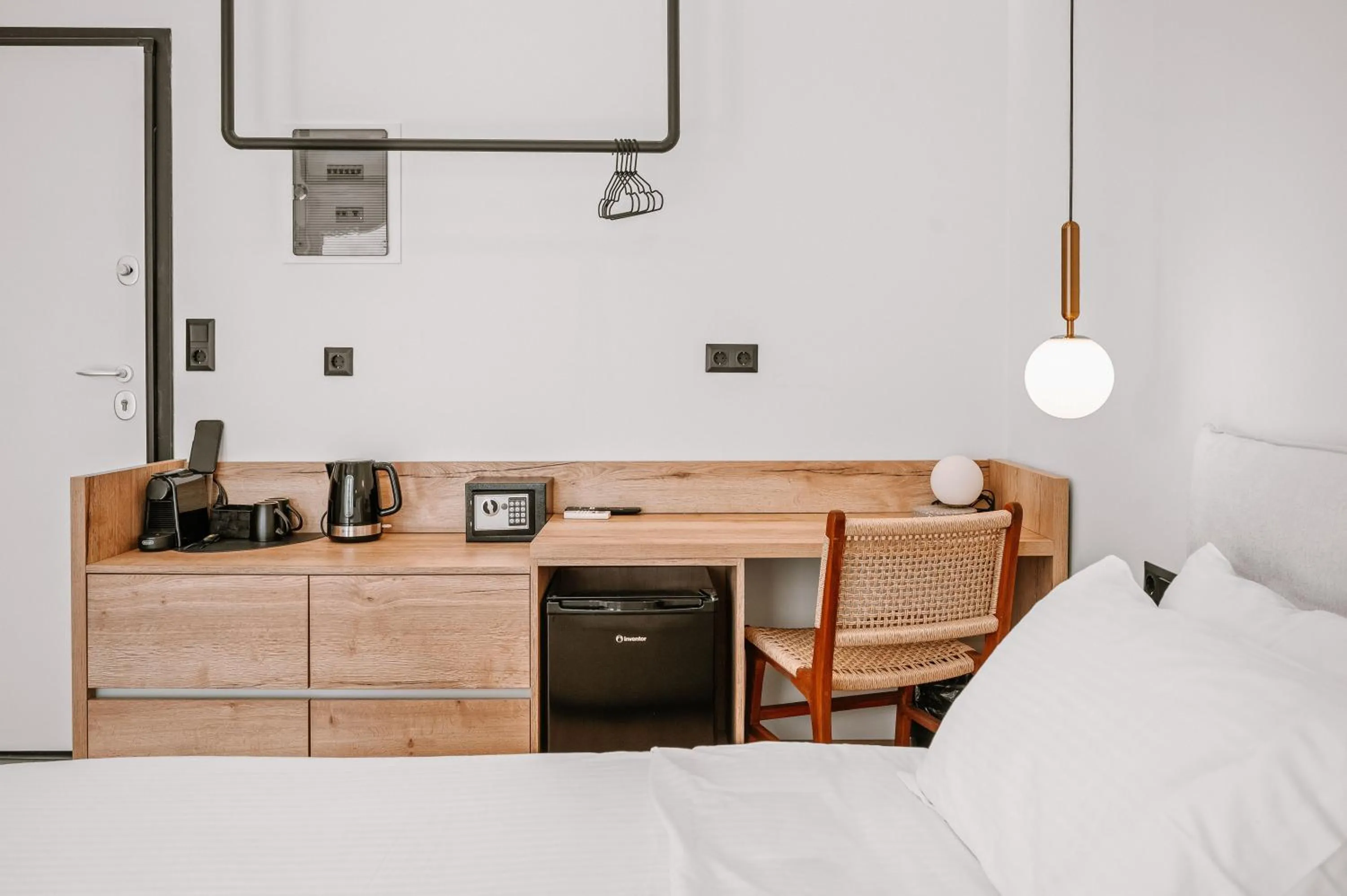 Coffee/tea facilities, Bed in Plānis Str Urban Suites by Semavί