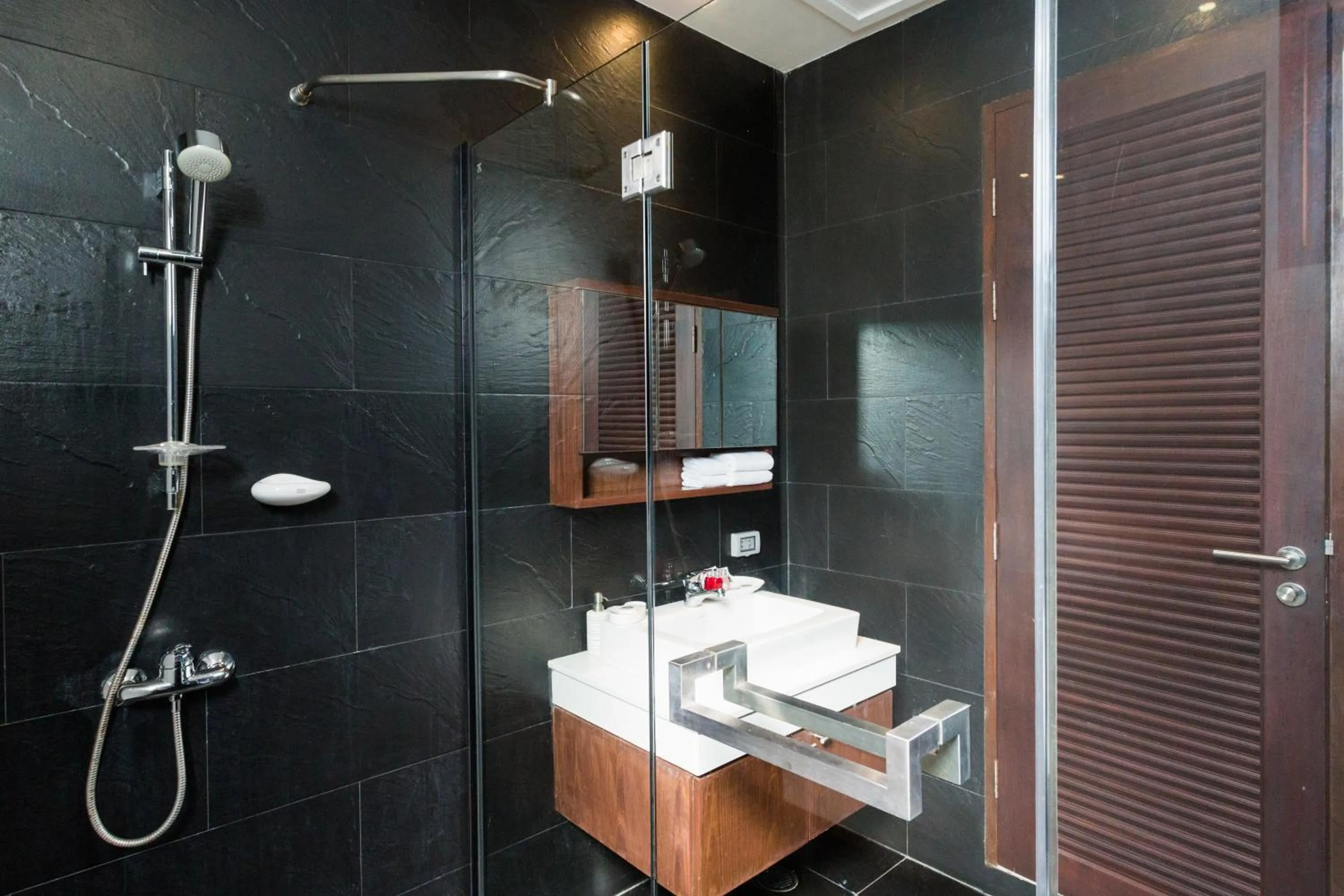 Bathroom in Amatapura Beachfront Villa 12, SHA Certified
