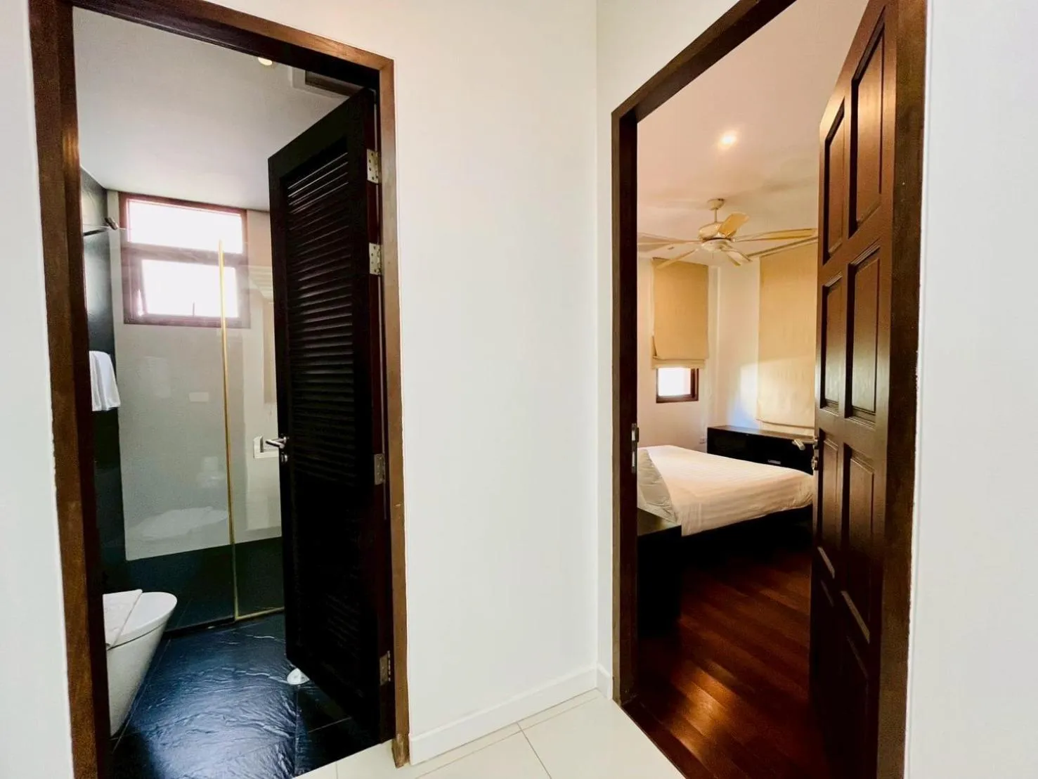 Bedroom, Bed in Amatapura Beachfront Villa 12, SHA Certified