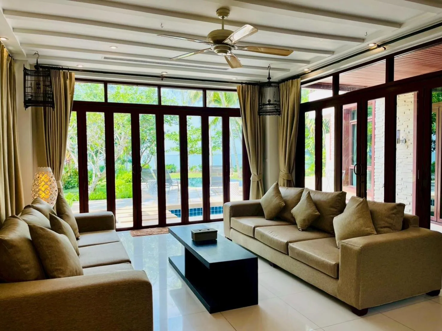 Living room in Amatapura Beachfront Villa 12, SHA Certified