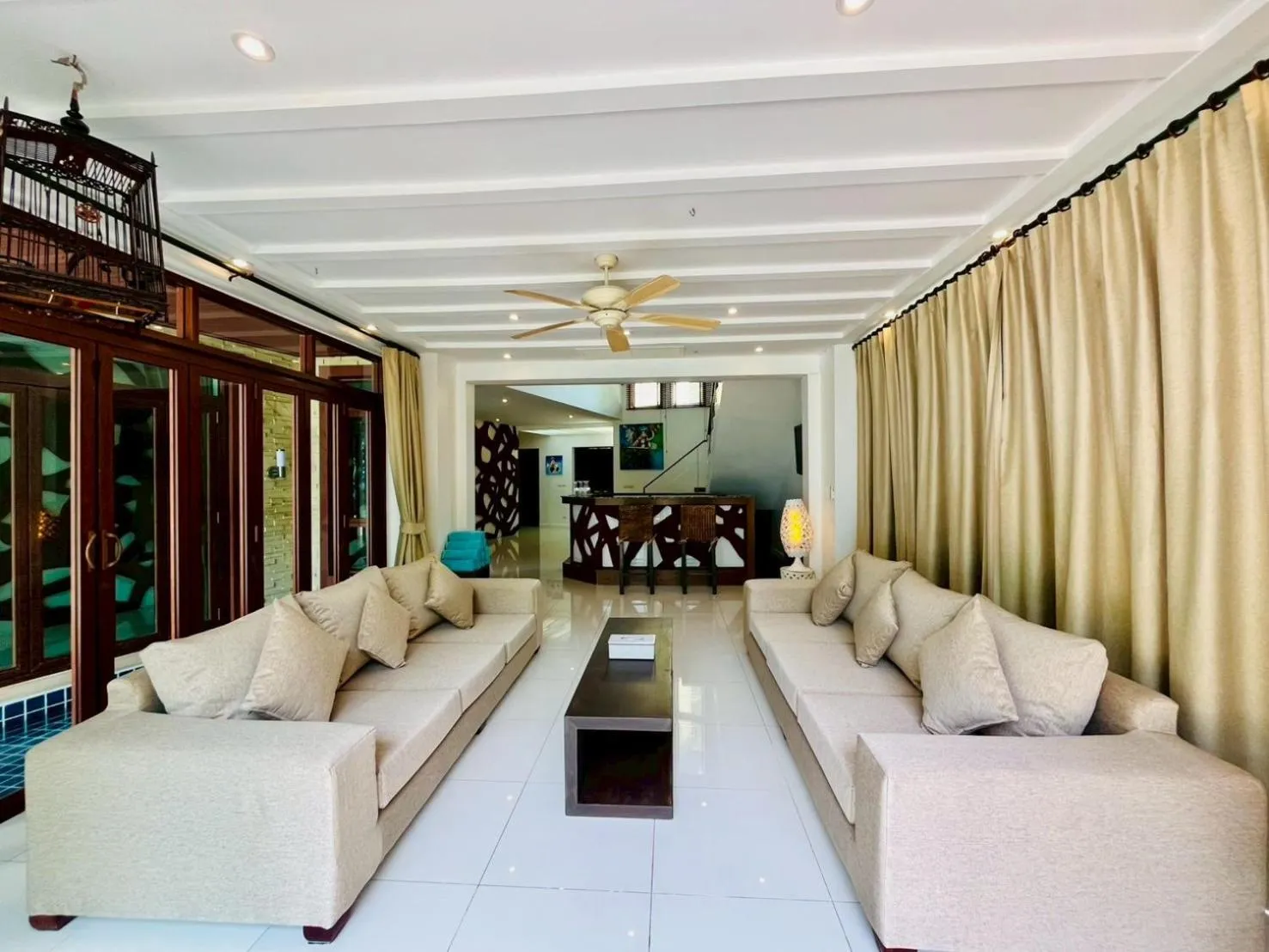 Living room in Amatapura Beachfront Villa 12, SHA Certified