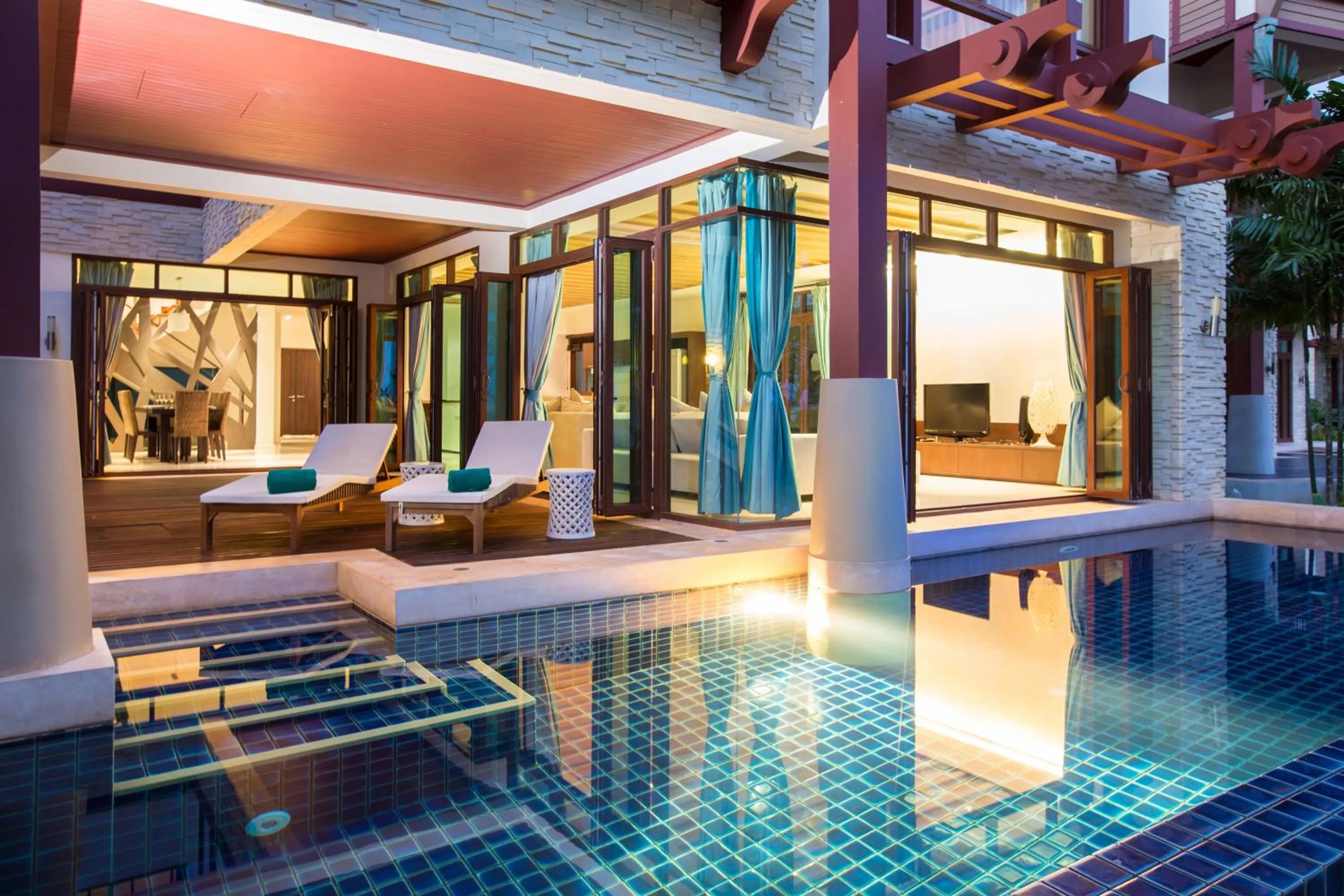 Swimming pool in Amatapura Beachfront Villa 14, SHA Certified