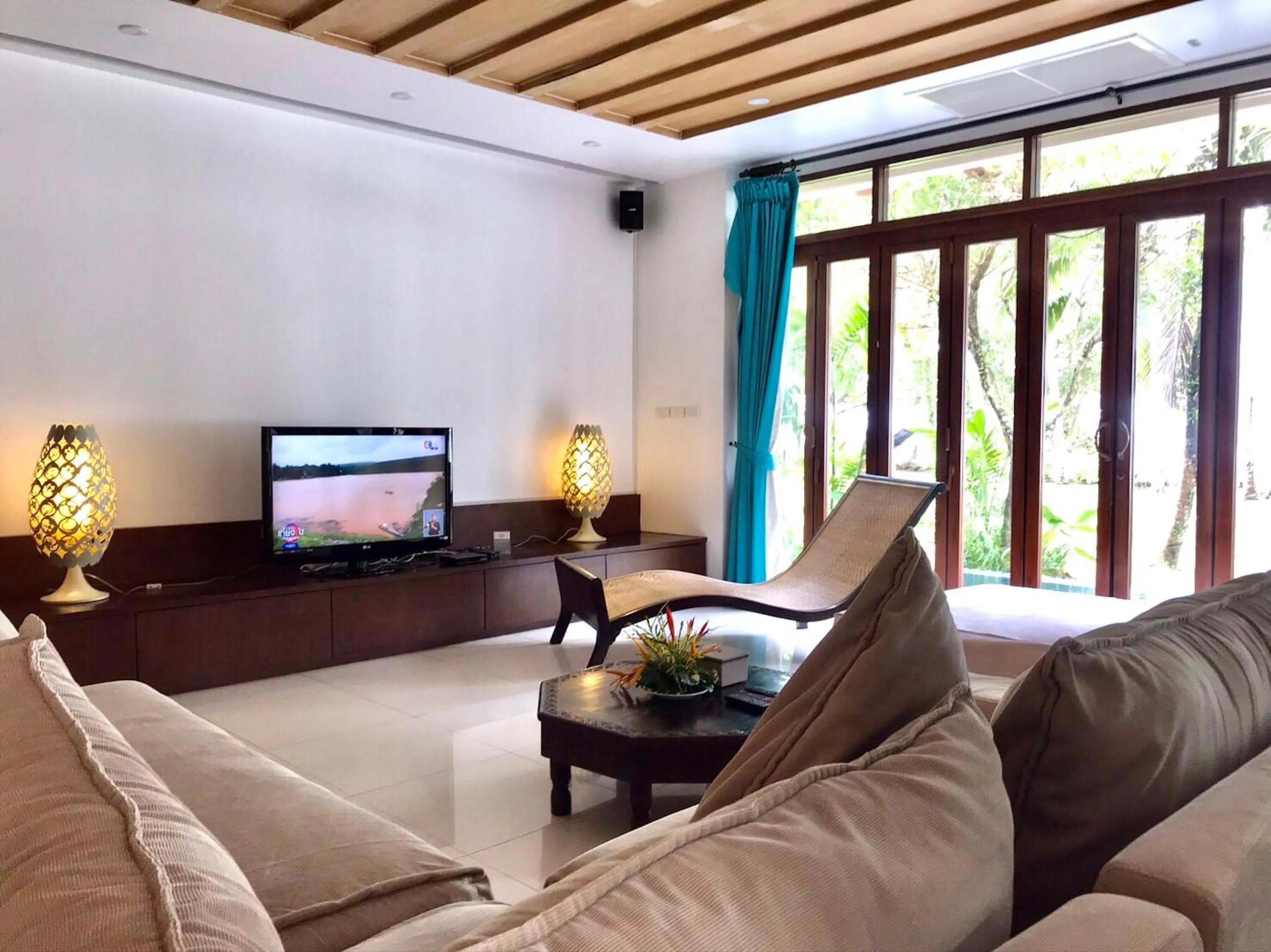 Living room in Amatapura Beachfront Villa 14, SHA Certified