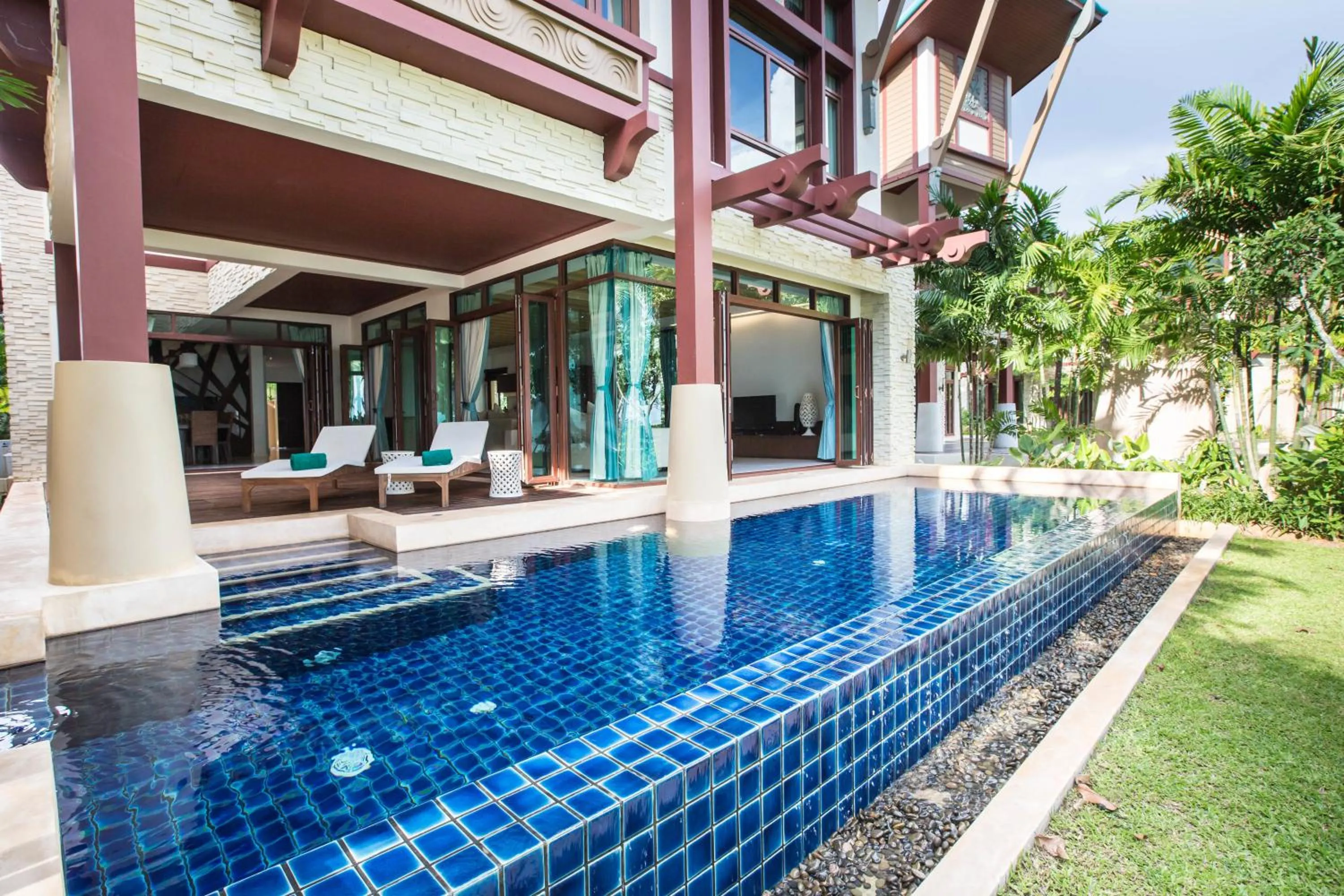 Swimming pool in Amatapura Beachfront Villa 14, SHA Certified