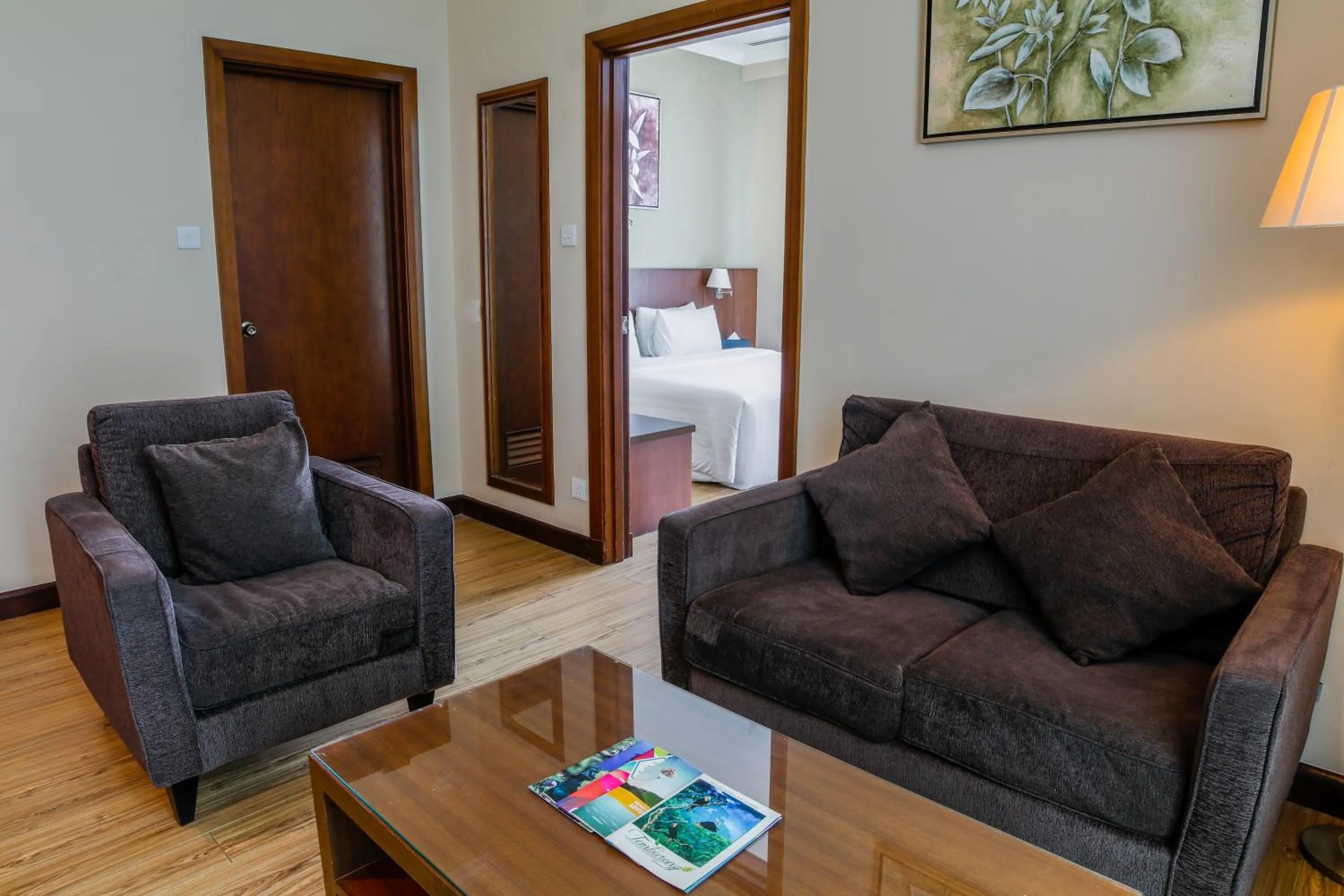 Living room, Bed in Swiss Hotel Apartment