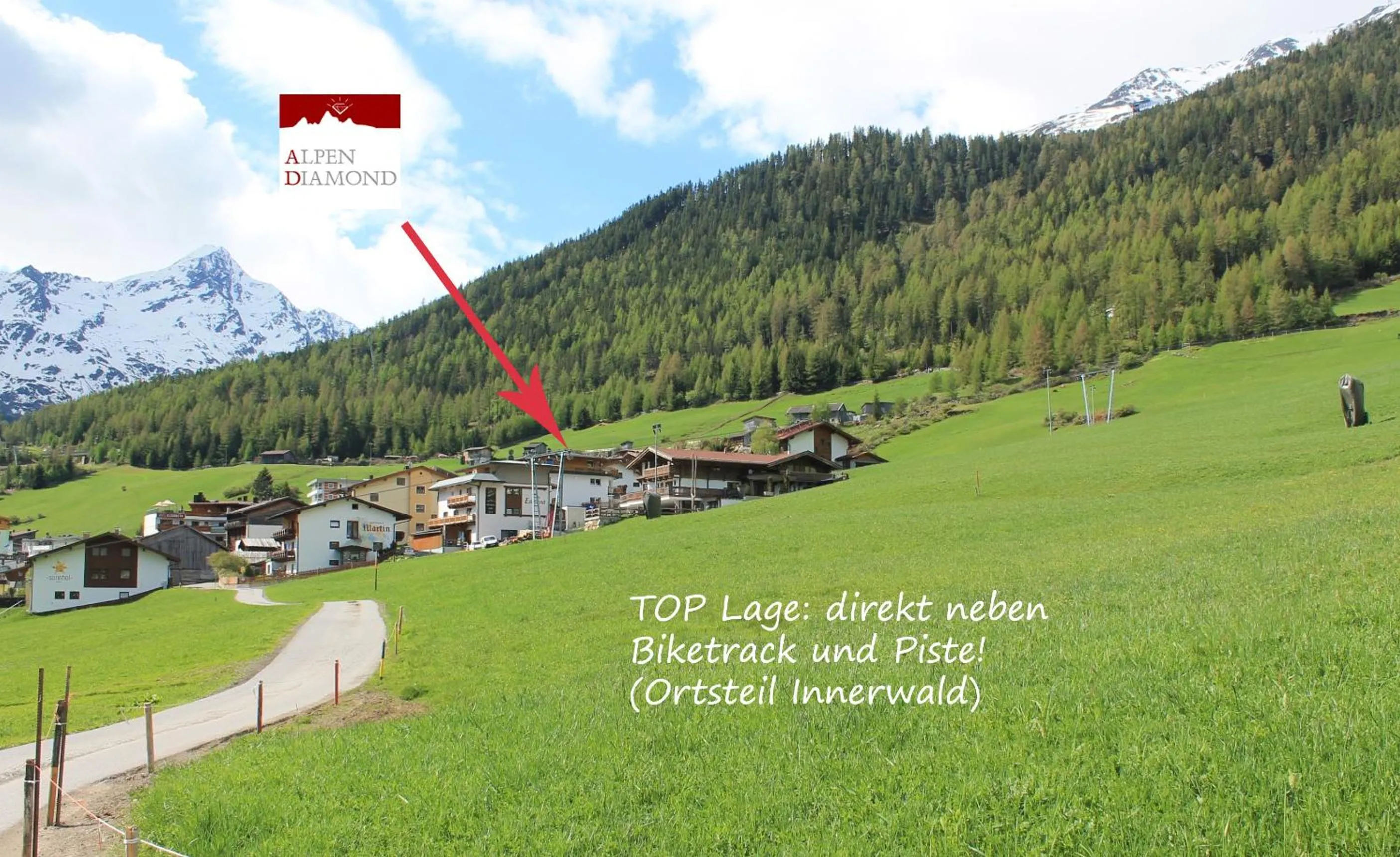 Nearby landmark in Alpendiamond Ski in & Bike Out apartments Top 200, 400 & penthouse 600