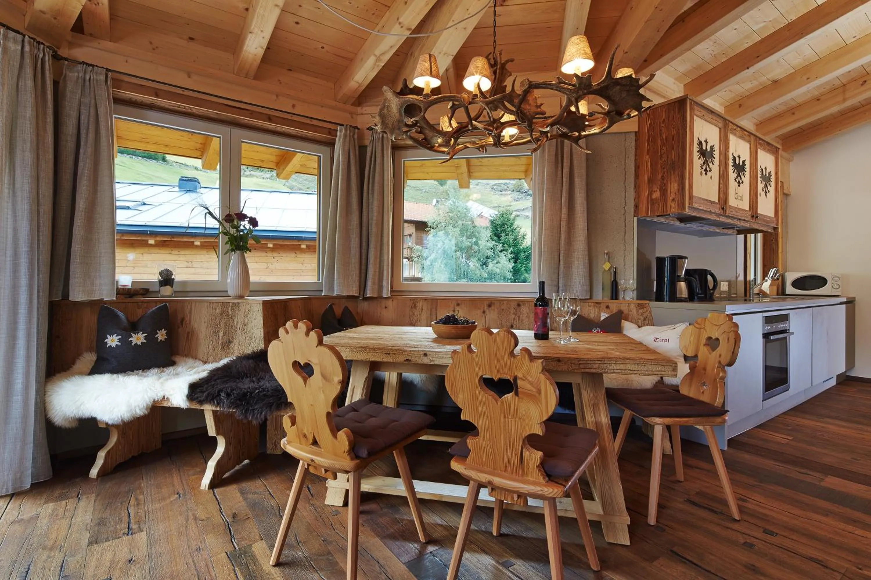 Kitchen or kitchenette in Alpendiamond Ski in & Bike Out apartments Top 200, 400 & penthouse 600