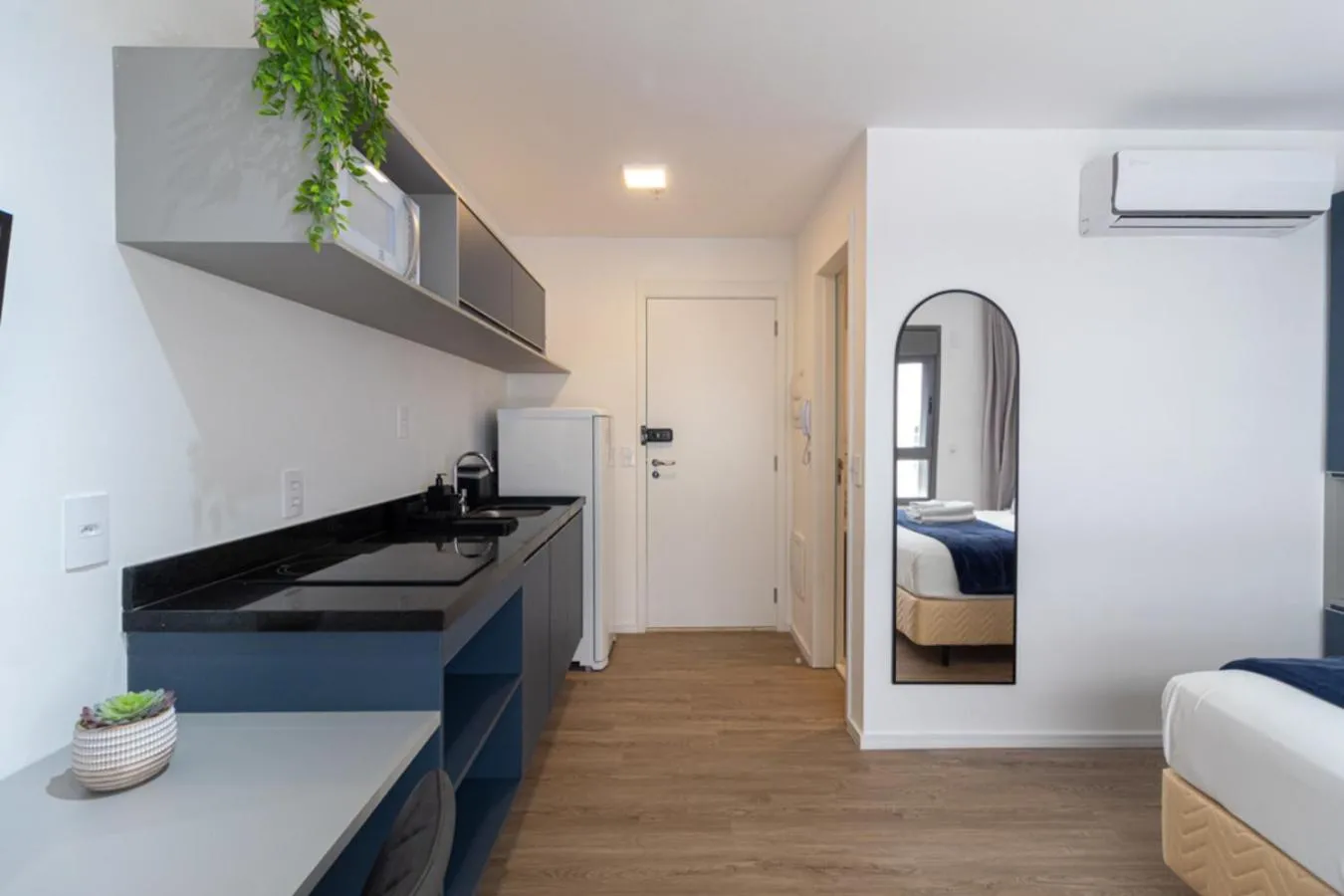 Kitchen or kitchenette, Bed in 360 Athos Paraiso