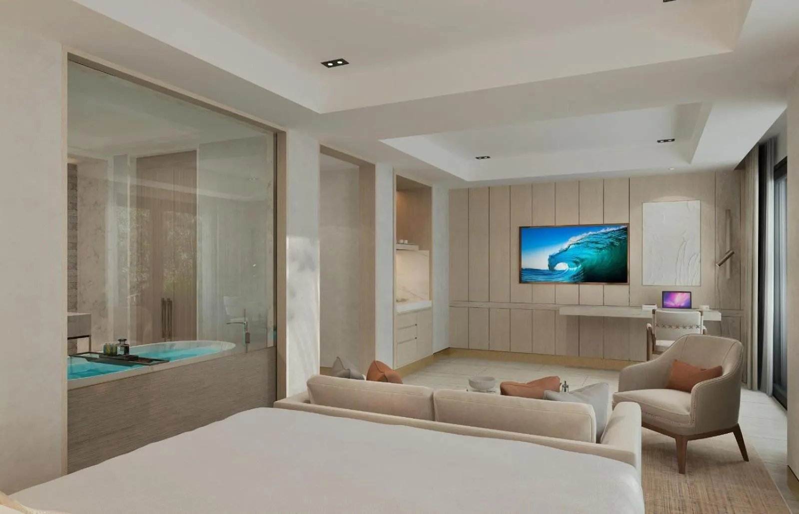 Bed in Ruins Luxury Resort - Adults Only