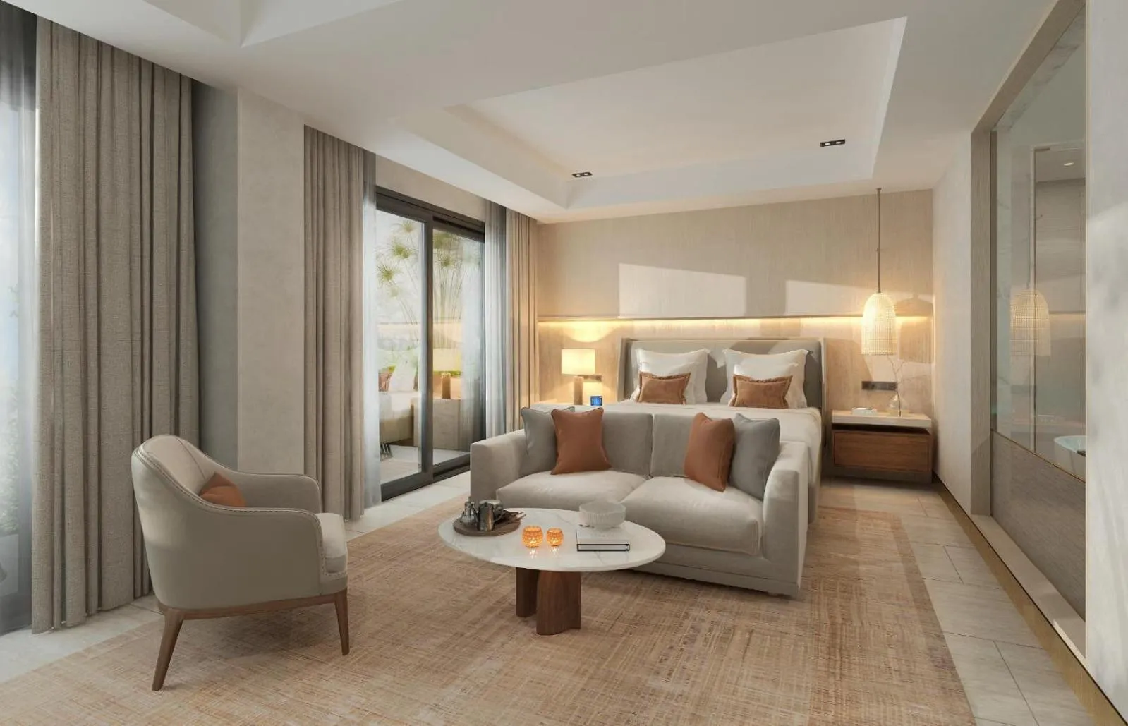 Seating area, Bed in Ruins Luxury Resort - Adults Only