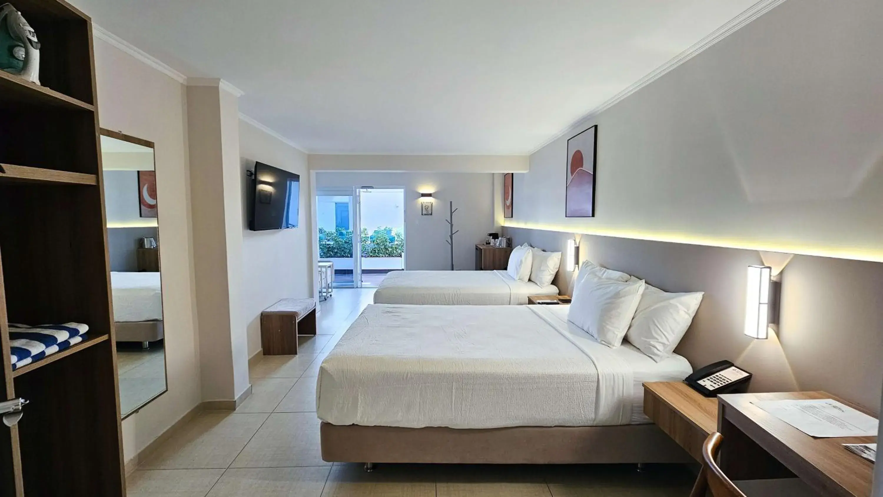 Double Room with Two Double Beds, Pool View and Sofa - Non-Smoking/Adults Only in Aruba Boutique & Art Hotel - Adults Only Double Room with Two Double Beds, Pool View and Sofa - Non-Smoking/Adults Only in Aruba Boutique & Art Hotel - Adults Only