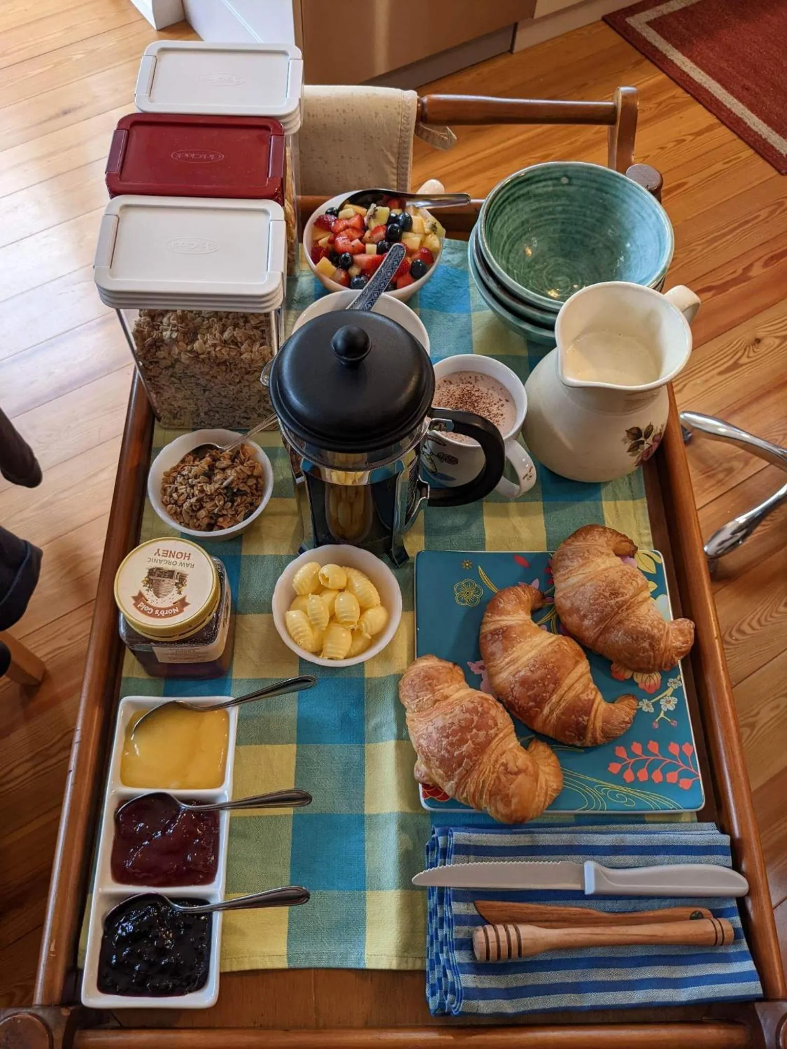 Continental breakfast in Peppertree Bed & Breakfast