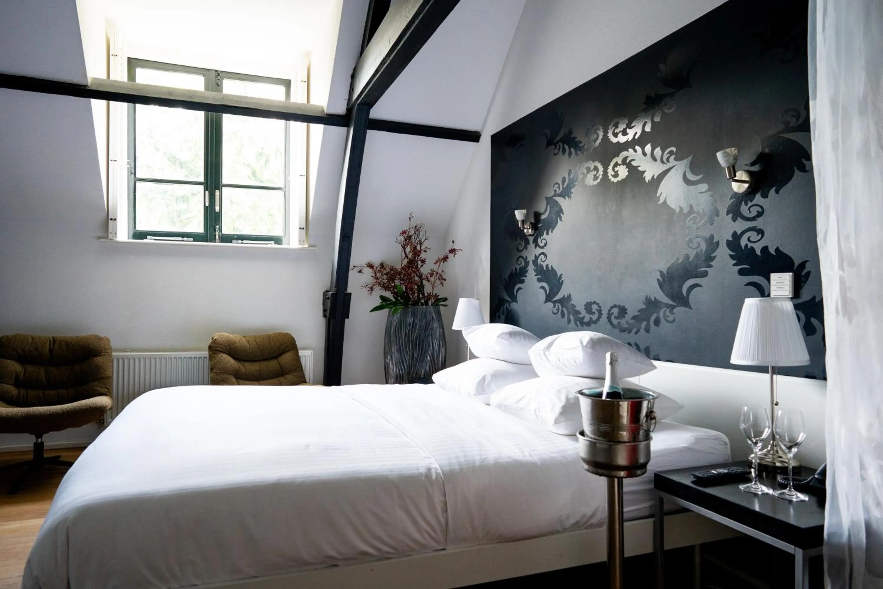 Bedroom, Bed in Hotel Villa Ruimzicht