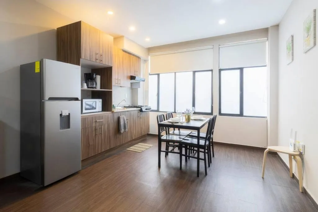 Kitchen or kitchenette in 301 Historic building 1Bdrm 1bath AC Rooftop