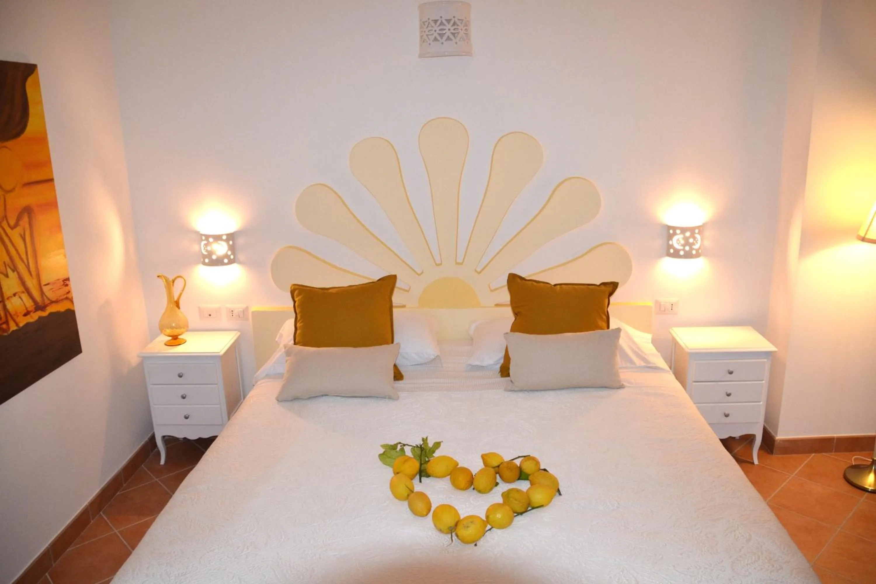 Bed in Villa Santa Chiara Positano Suites