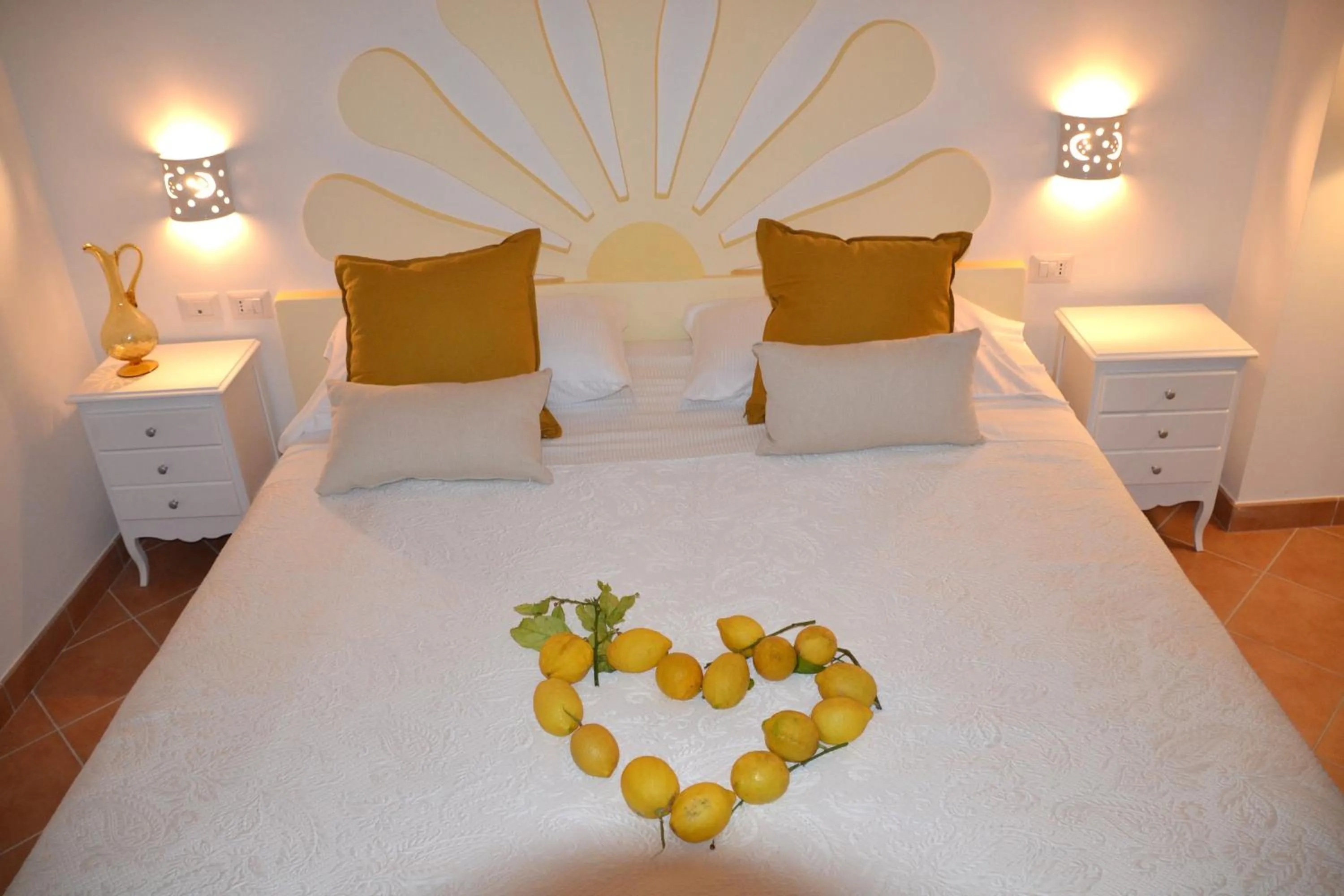 Bed in Villa Santa Chiara Positano Suites