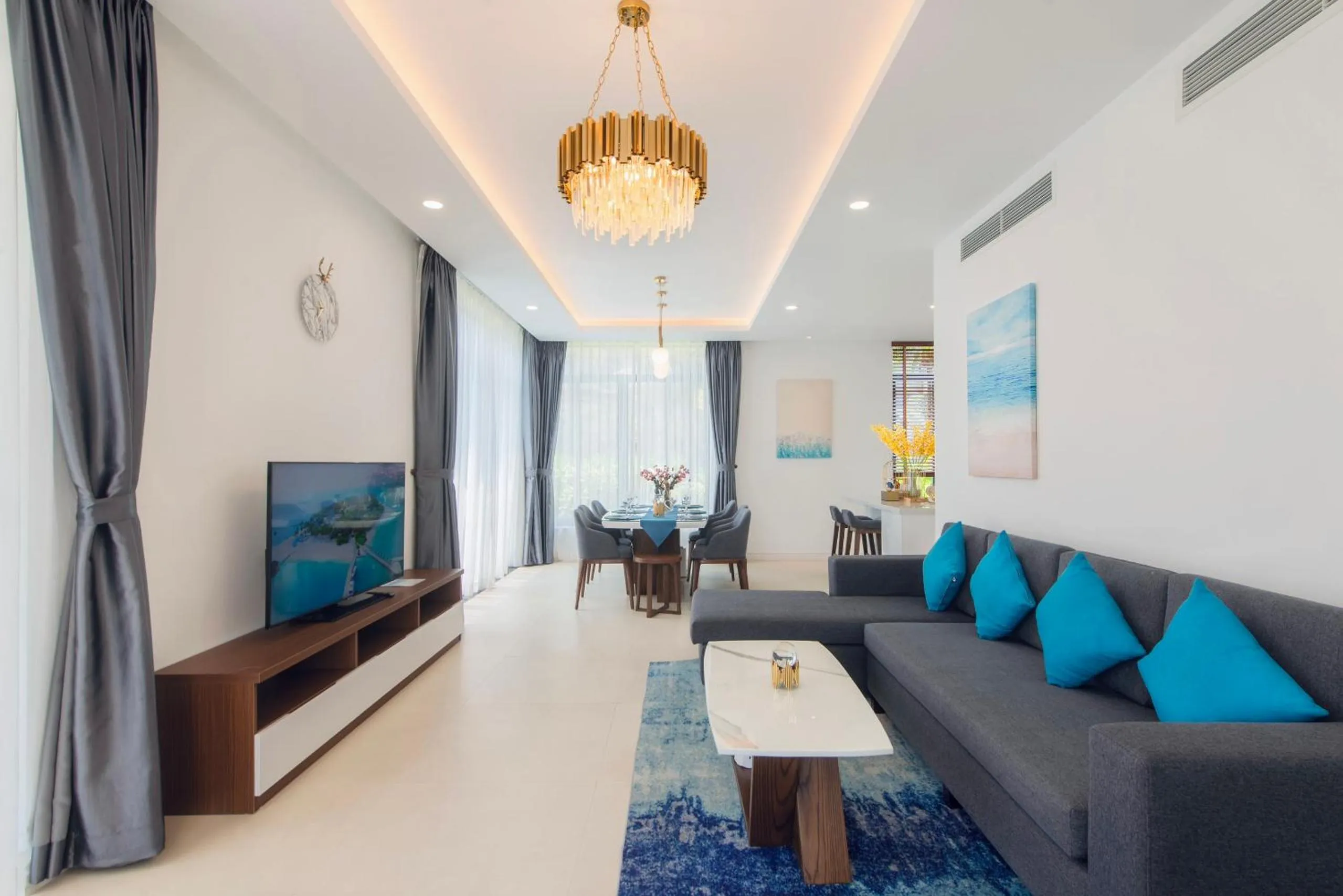 Living room in Hese Pool Villas & Resort Cam Ranh