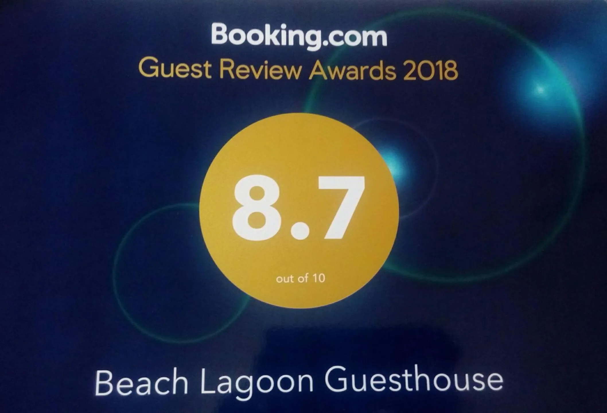 Certificate/Award in Beach Lagoon Guesthouse