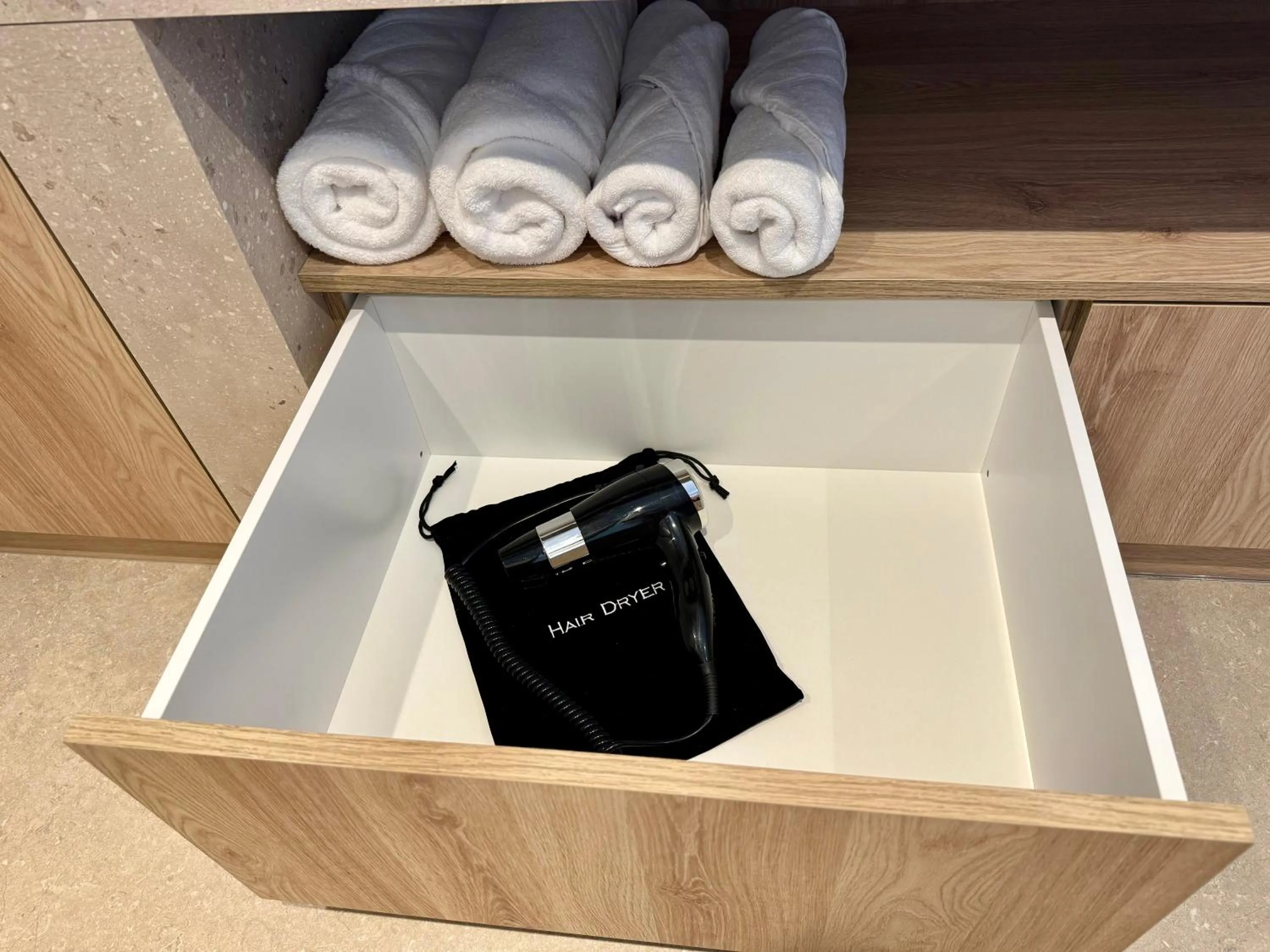 hair dryier in Beachfront Boutiquehotel