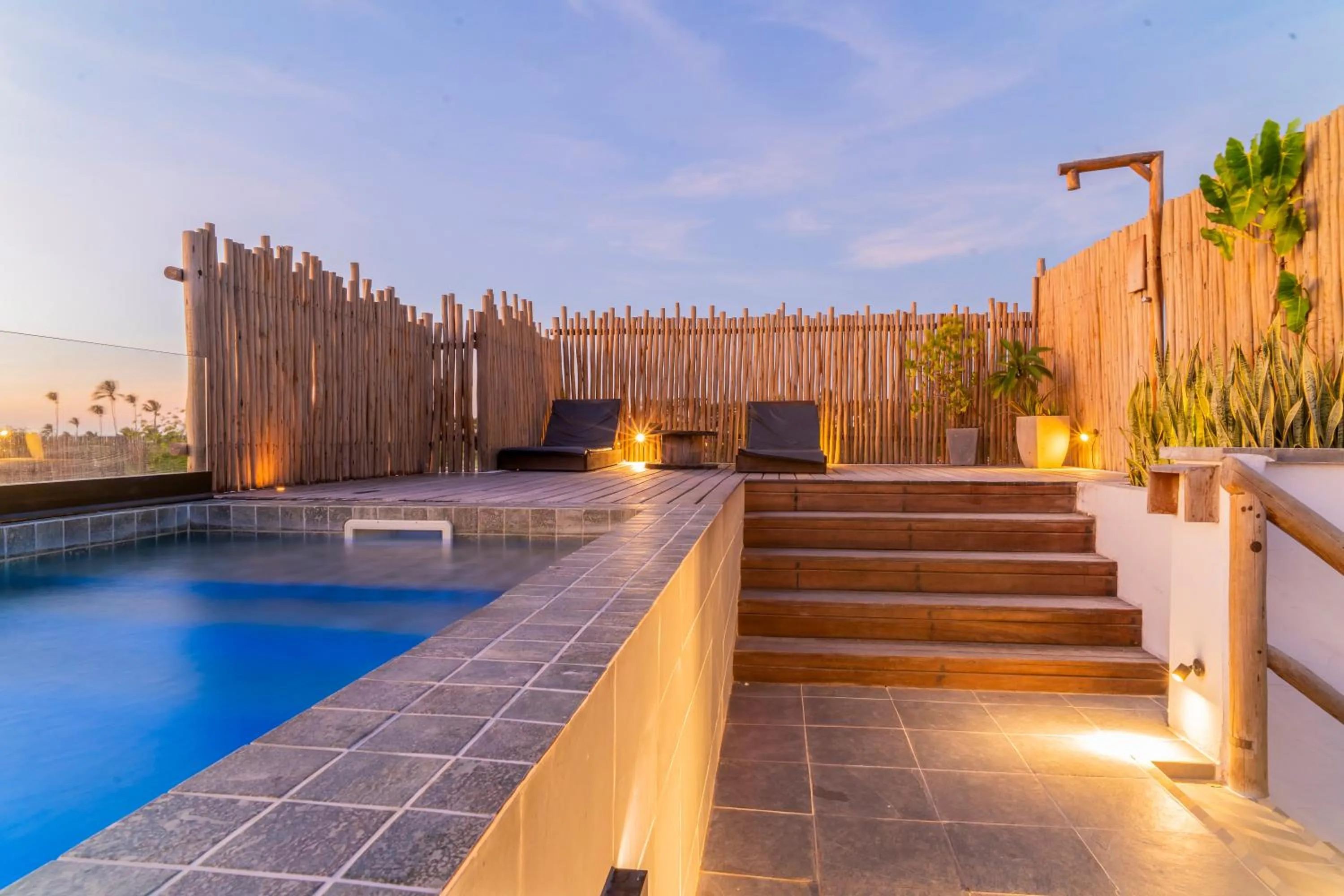 Pool view in Pousada Baobá